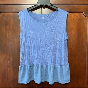 Loft Blue Peplum Tank Top